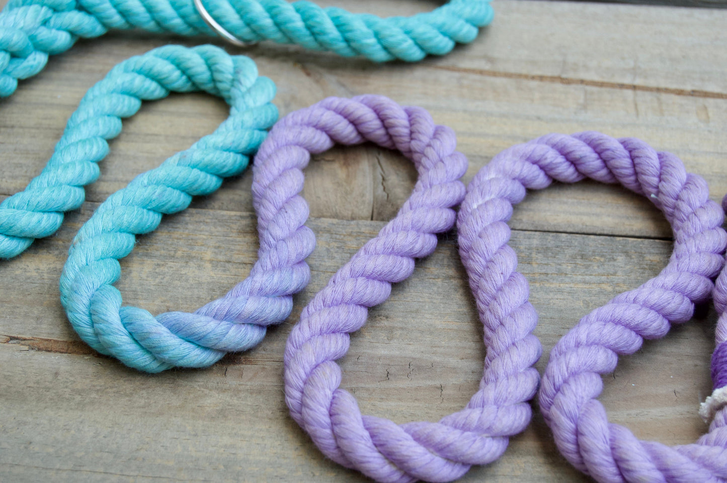 LIGHT PURPLE - AQUA Rope Dog Leash