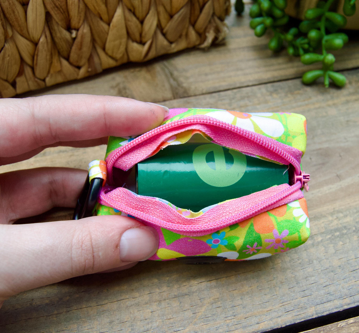 FLOWER POWER: Bright Floral Dog Poop Bag Holder