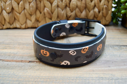 Jack-O-Lantern: Halloween Printed Double Layer Biothane Dog Collar