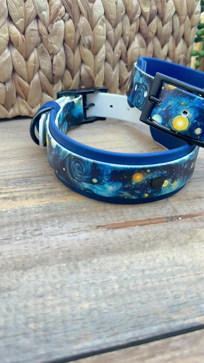Starry Night: Printed Double Layer Biothane Dog Collar