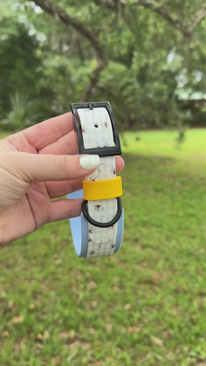 Bees: Printed Double Layer Biothane Dog Collar
