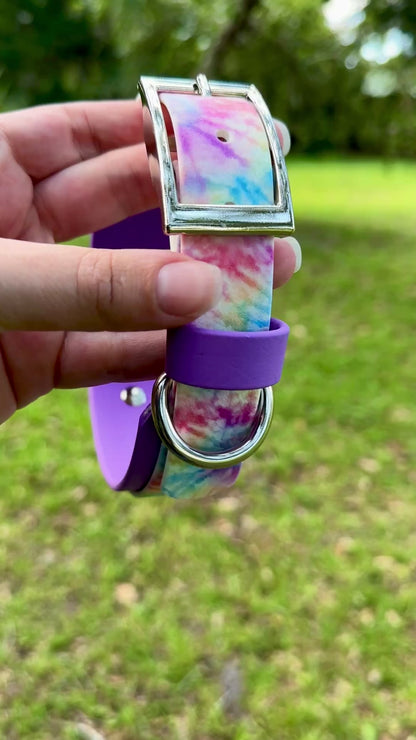 Tie-Dye Printed Double Layer Biothane Dog Collar