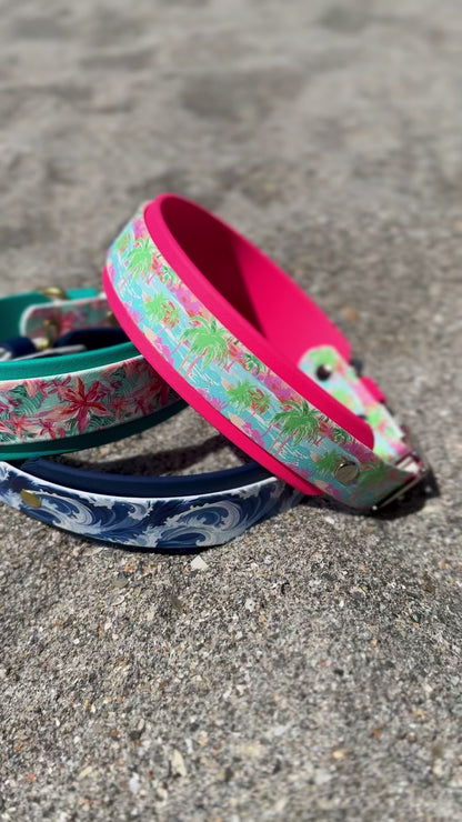 Ocean: Printed Double Layer Biothane Dog Collar