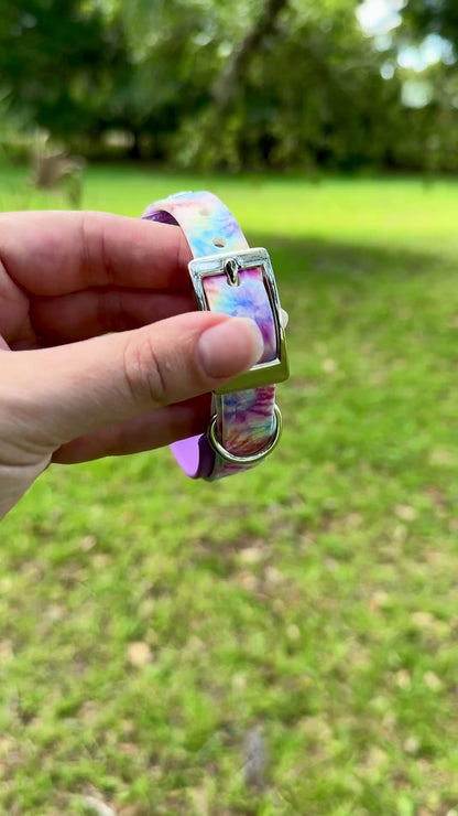 Tie-Dye: Mini Printed Double Layer Biothane Dog Collar