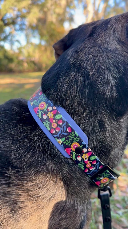 Wildflower: Printed Double Layer Biothane Dog Collar