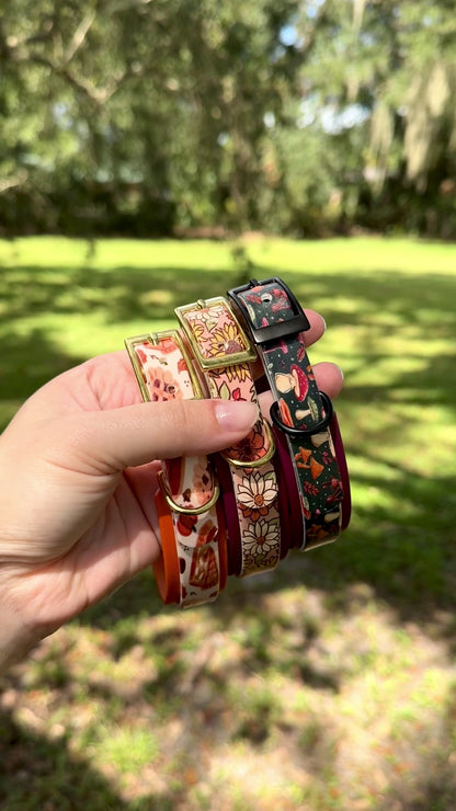 Mushroom: Mini Printed Double Layer Biothane Dog Collar
